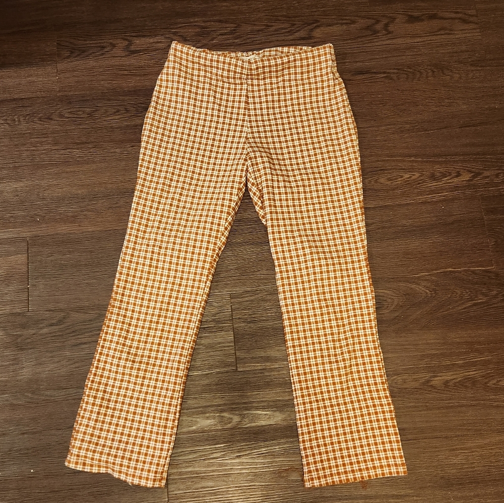 Altar'd State cropped flare plaid pants